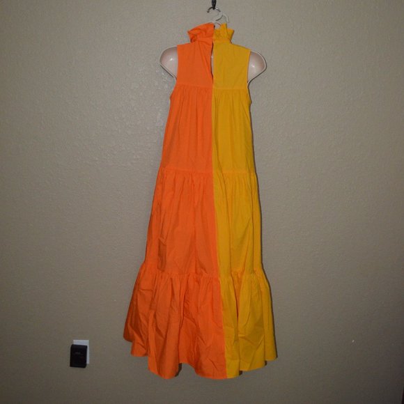 NWT XXS  Christopher John Rogers Yellow Orange Sleeveless Maxi Dress - Picture 6 of 8